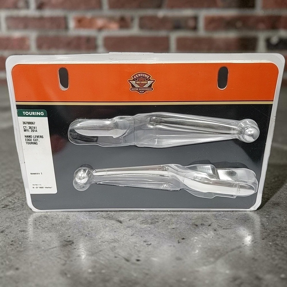 Harley-Davidson Hand Levers Edge Cut Touring Kit 36700067 Chrome Custom OEM HTF